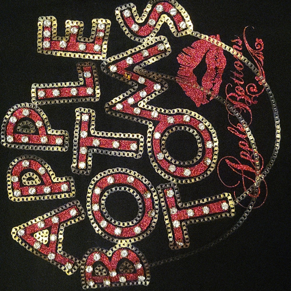 Apple Bottoms RARE FIND stretchy top with Vibrant Bling Graphic M - Picture 4 of 7